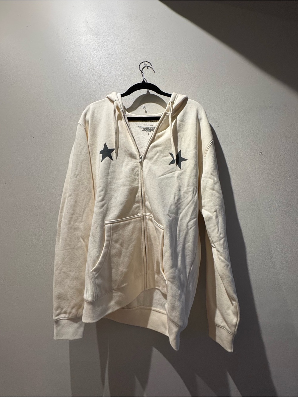 Official Reneé Rapp Bite Me Tour Star Zip Up Hoodie - Cream White